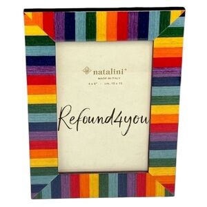Natalini - ‘Rainbow’ wood frame. 4“ x 6“.  NWT